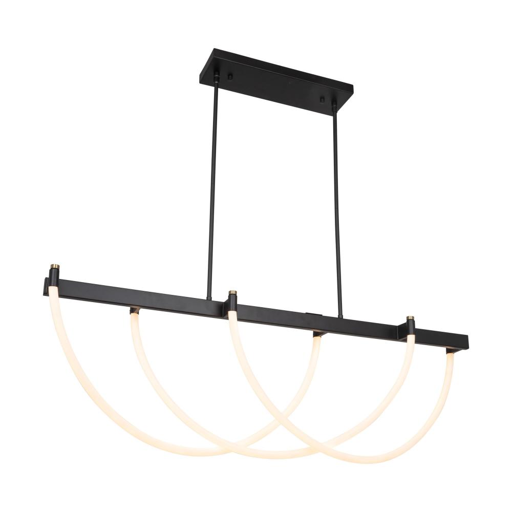 Cascata Collection Island Light Black and Brushed Brass