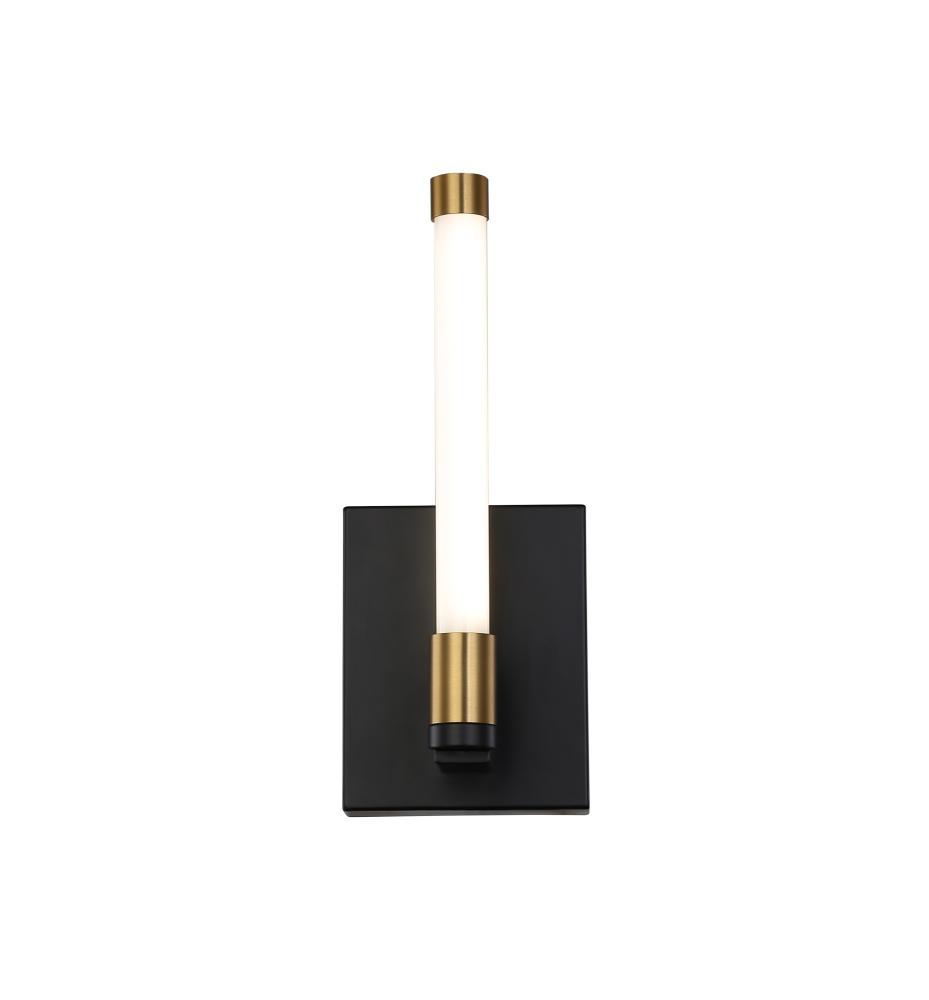 Infiniti Collection 1-Light Integrated LED Sconce, Matte Black & Brass