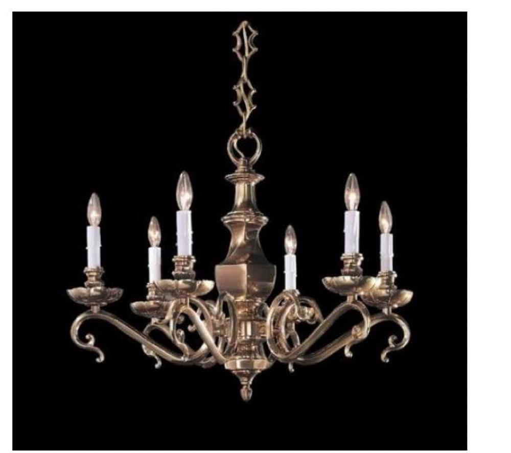 Hampton 6 Light Chandelier in English Brass