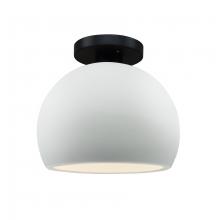 Justice Design Group CER-6350-WTWT-MBLK-LED1-700 - Small Globe LED Semi-Flush