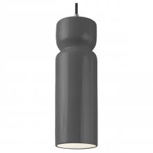 Justice Design Group CER-6510-GRY-CROM-BKCD-LED1-700 - Tall Hourglass LED Pendant