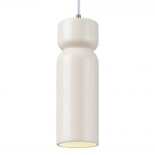 Justice Design Group CER-6510-MAT-NCKL-WTCD - Tall Hourglass Pendant