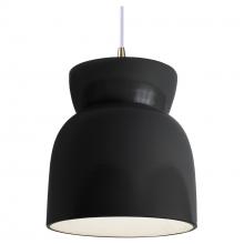 Justice Design Group CER-6515-BLK-ABRS-WTCD-LED1-700 - Large Hourglass LED Pendant