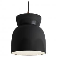 Justice Design Group CER-6515-BLK-DBRZ-BKCD-LED1-700 - Large Hourglass LED Pendant