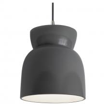 Justice Design Group CER-6515-GRY-NCKL-BKCD-LED1-700 - Large Hourglass LED Pendant