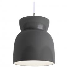 Justice Design Group CER-6515-GRY-NCKL-WTCD-LED1-700 - Large Hourglass LED Pendant