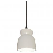 Justice Design Group CER-6515-WHT-MBLK-BKCD-LED1-700 - Large Hourglass LED Pendant