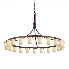 Justice Design Group CNDL-8736-10-CREM-DBRZ - Dakota Downlight 21-Light 1-Tier Chandelier