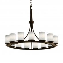 Justice Design Group FSN-8715-10-WEVE-DBRZ - Dakota 15-Light 1-Tier Ring Chandelier