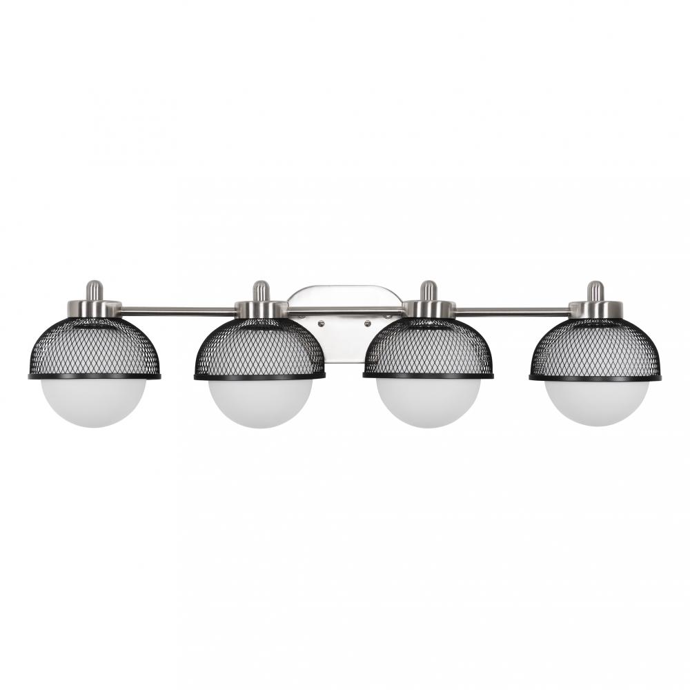 Aris 4-Lt Bath - Brushed Nickel/Black