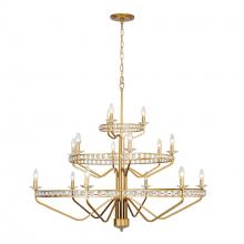 Varaluz 363C15AG - Monroe 15-Lt 3-Tier Chandelier - Antique Gold