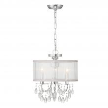 Crystorama 5623-CH - Hampton 3 Light Polished Chrome Clear Crystal Drum Shade Mini Chandelier