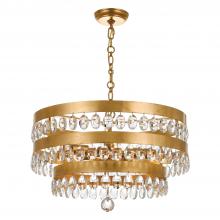 Crystorama 6106-GA - Perla 5 Light Antique Gold Chandelier