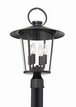 Crystorama AND-9209-CL-MK - Andover 4 Light Matte Black Outdoor Lantern Post