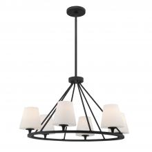 Crystorama KEE-A3006-BF - Keenan 6 Light Black Forged Chandelier