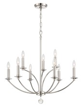 Crystorama MIL-8009-PN - Mila 9 Light Polished Nickel Chandelier