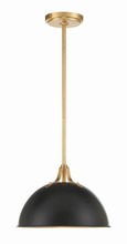 Crystorama SOT-18013-MK-GA - Soto 1 Light Matte Black + Antique Gold Pendant