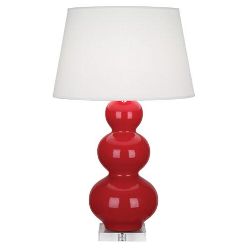 Ruby Red Triple Gourd Table Lamp
