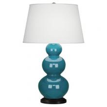 Robert Abbey 343X - Peacock Triple Gourd Table Lamp