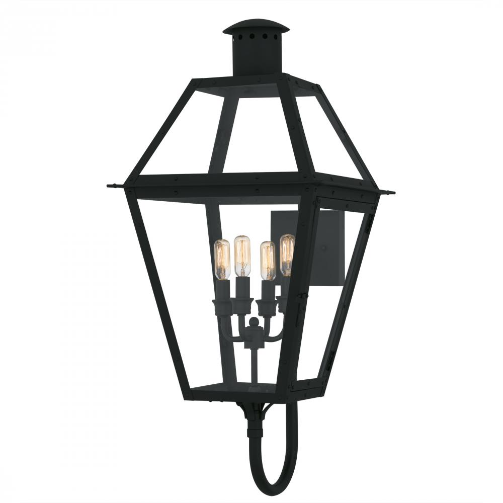 Rue De Royal 4-Light Earth Black Outdoor Wall Lantern