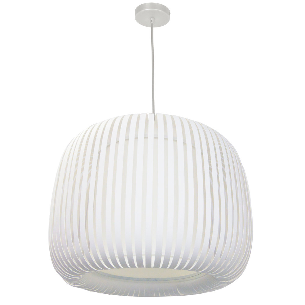 1LT Pendant Slit Shade Linda White White