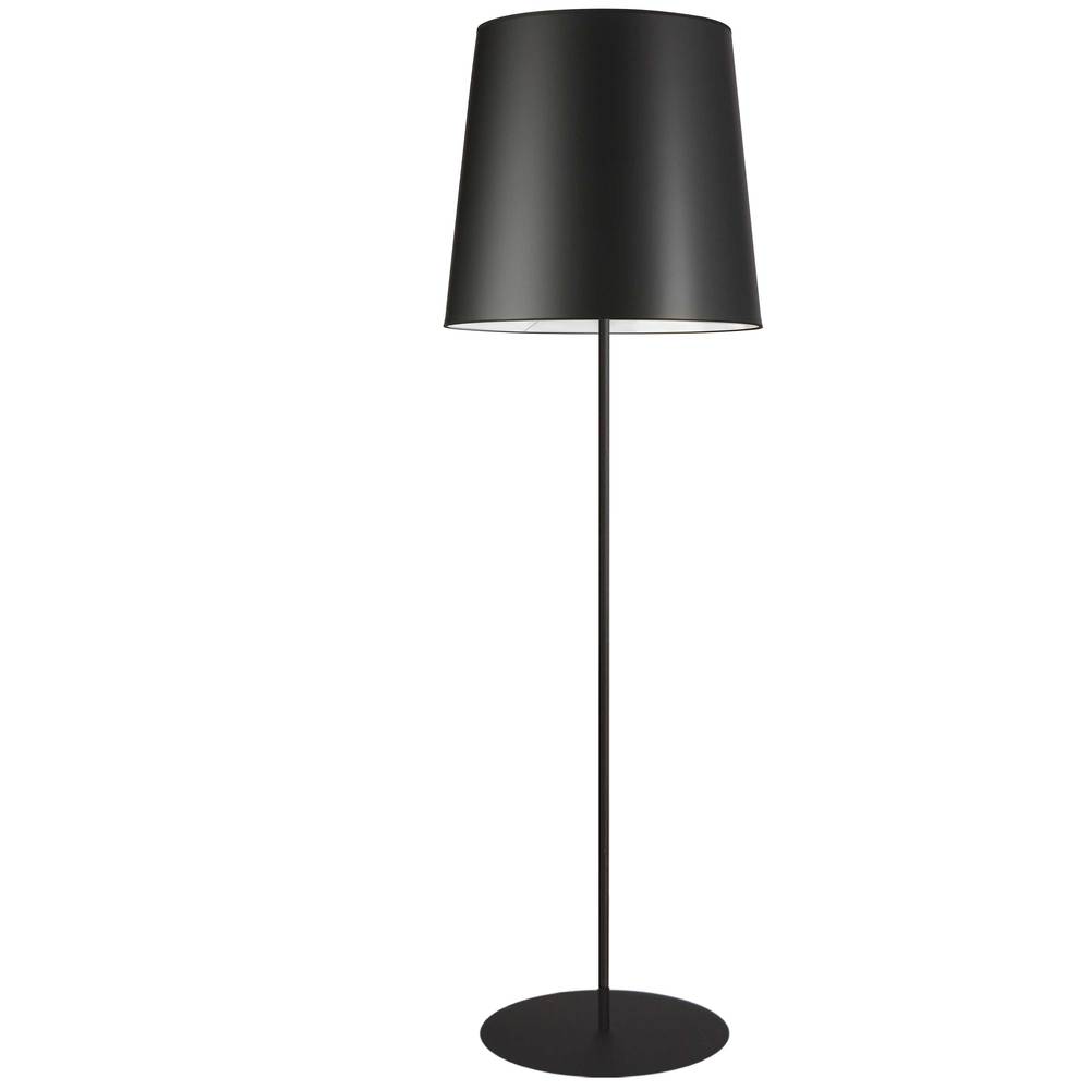 1LT Drum Floor Lamp w/ Jtone BK Shade, BK