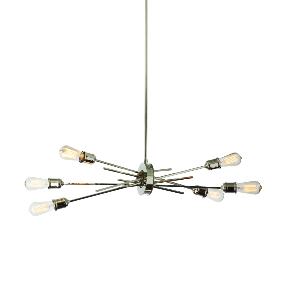 6LT Horizontal Pendant, Burnished Chrome Finish