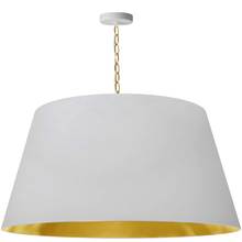 Dainolite BRY-XL-AGB-692 - 1LT Brynn X-Large Pendant, WHT/GLD Shade, AGB