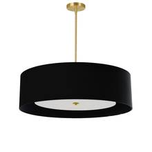 Dainolite HEL-304P-AGB-BW - 4LT Incan Pendant, AGB, BK Shade With WH Diffuser