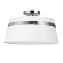 Dainolite SYM-153SF-PC-WH - 3LT Semi-Flush Mount,  PC w/ WH Shade