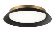 Matteo Lighting M12518MBAG - 1 LT Ã˜18â€ "FINLEY" MATTE BLACK/ AGED GOLD CEILING MOUNT