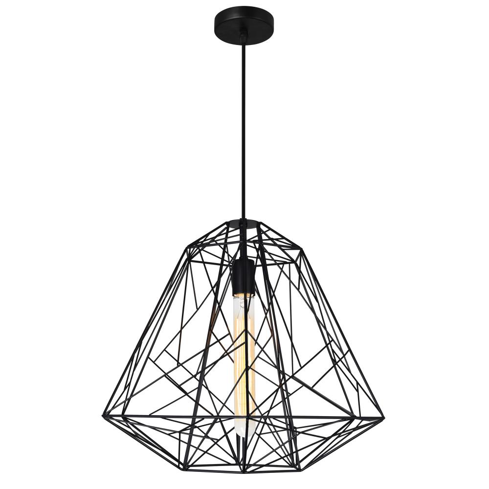 Bagheera 1 Light Down Pendant With Black Finish