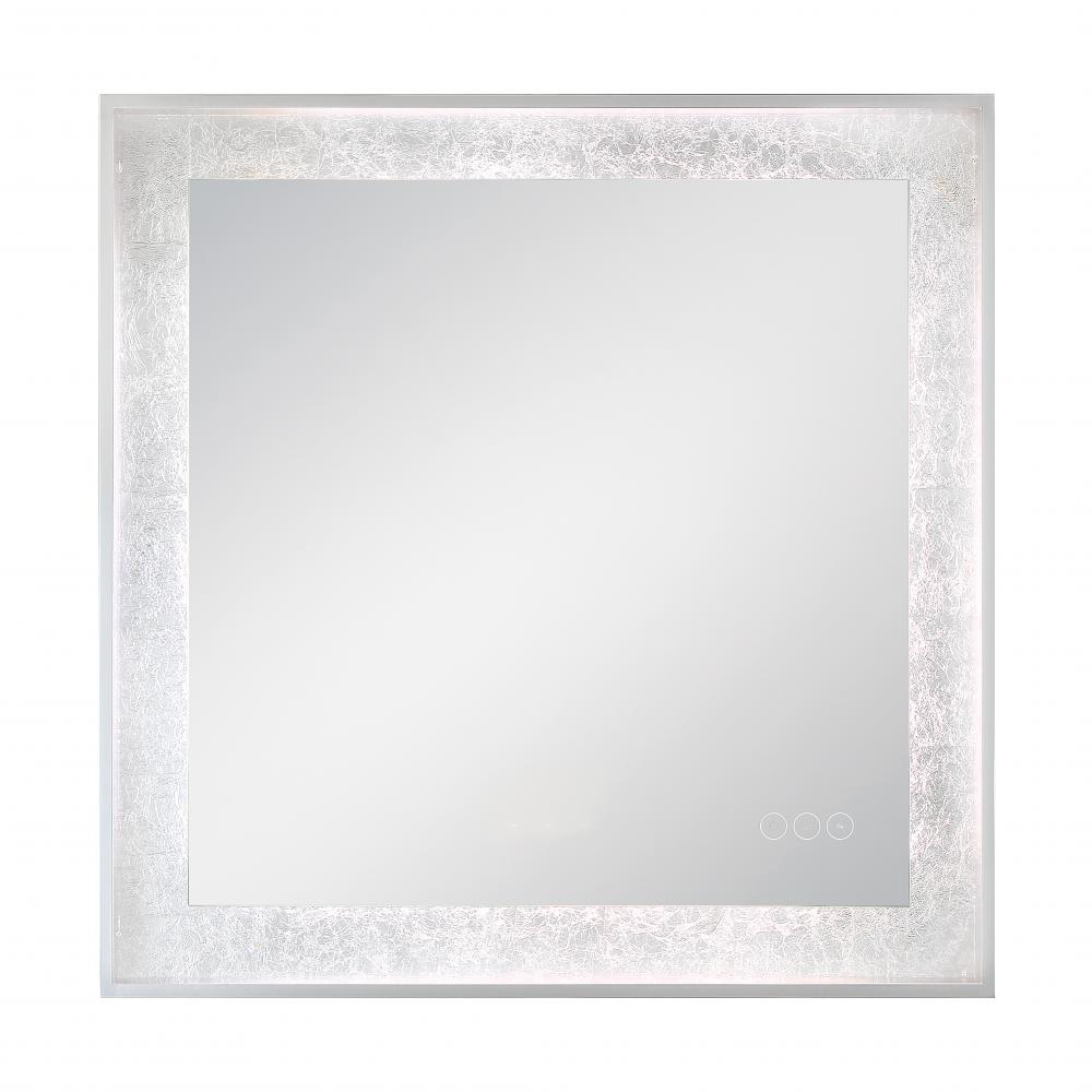 Anya 32" Square LED Mirror in Silver