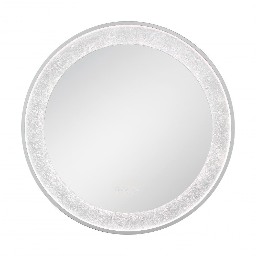 Anya 30" Round LED Mirror in Silver