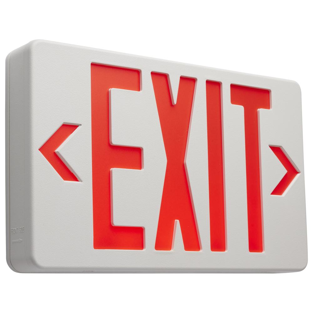 Red LED Exit Sign, 90min Ni-Cad backup, 120/277V, Single/Dual Face, Universal Mounting