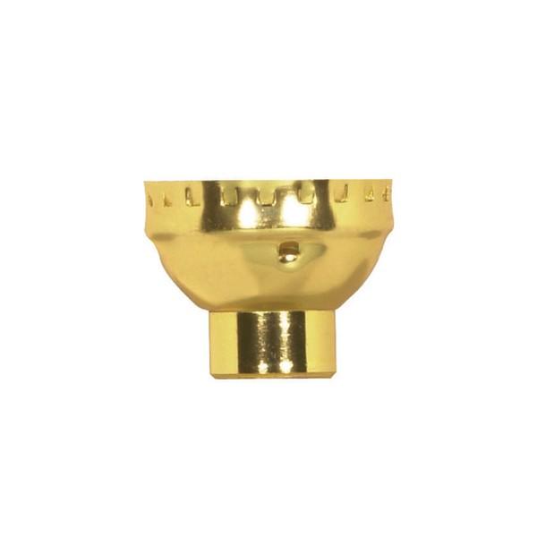 3 Piece Solid Brass Cap With Paper Liner; 1/4 IP Less Set Screw; Polished Brass Finish