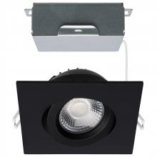 Satco Products Inc. S11622R1 - 12 Watt LED Direct Wire Downlight; Gimbaled; 4 Inch; CCT Selectable; Square; Remote Driver; Black