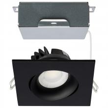 Satco Products Inc. S11628R1 - 12 Watt LED Direct Wire Downlight; Gimbaled; 3.5 Inch; CCT Selectable; Square; Remote Driver; Black