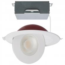 Satco Products Inc. S11881 - 15 Watt LED; Fire Rated; 6 Inch Direct Wire Directional Downlight; Round Shape; White Finish; CCT