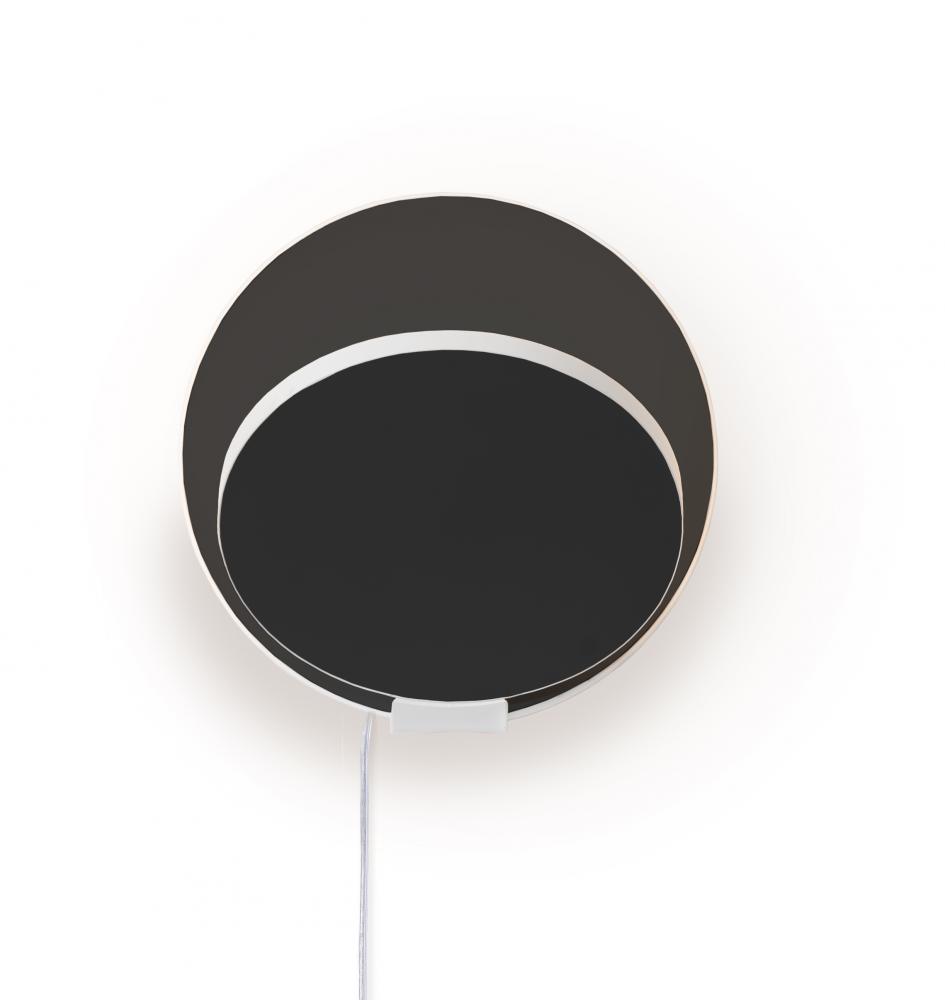 Gravy Wall Sconce - Matte White Body, Metallic Black plates - Plug-in
