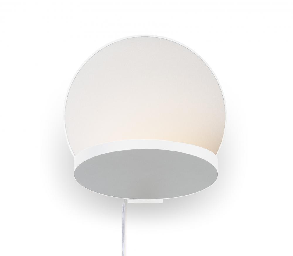 Gravy Wall Sconce - Matte White Body, Silver plates - Plug-in