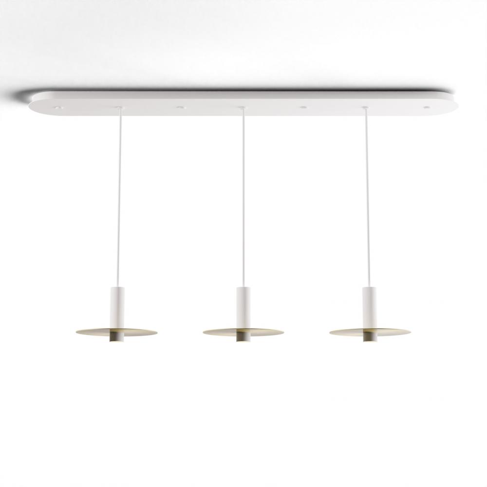 Combi Pendant 6" Linear 3 Combo Matte White with Matte White Canopy