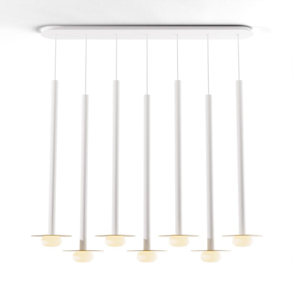 Combi Pendant 36" Linear 7 Combo Matte White with Matte White Canopy