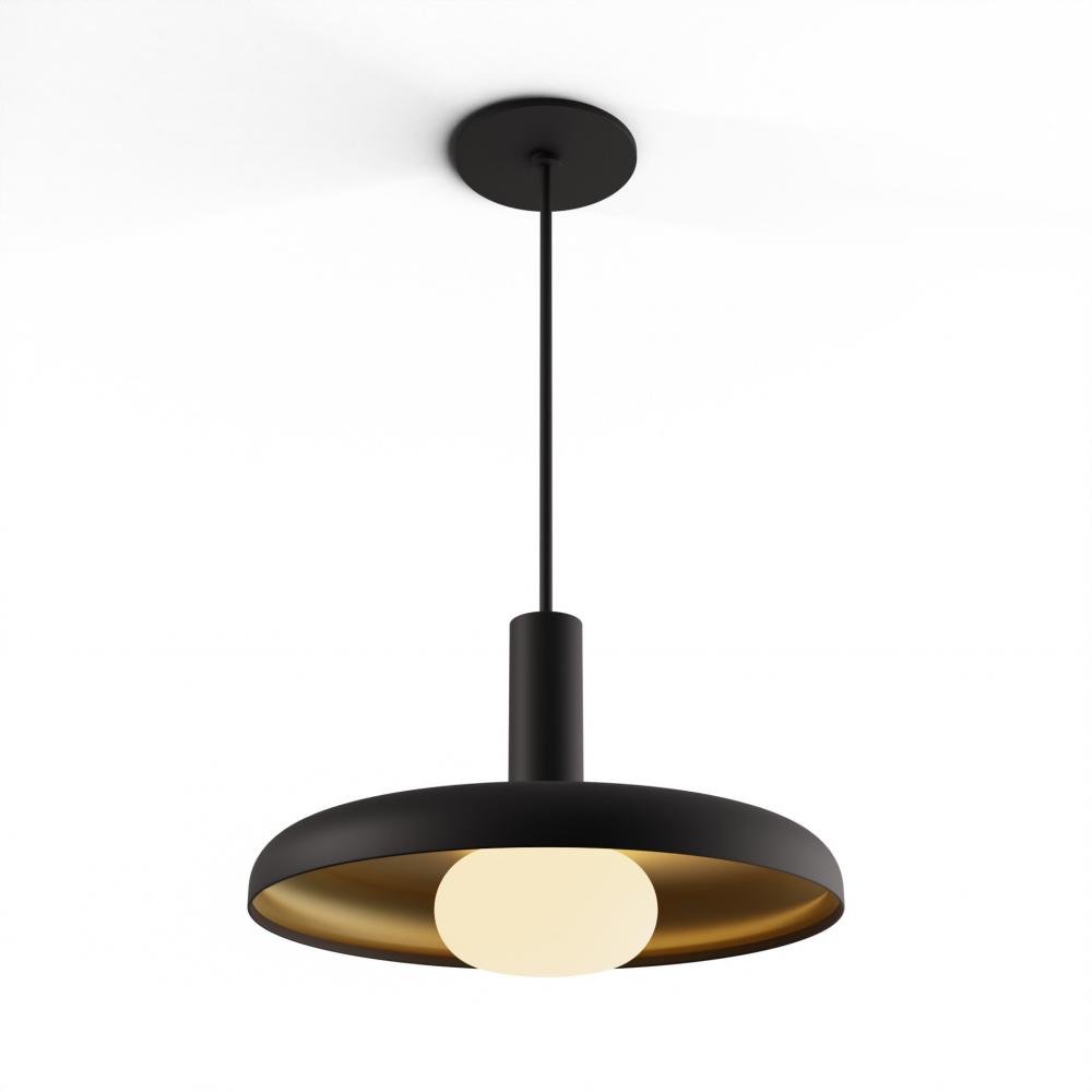 Combi Pendant 6" Single Unit Matte Black with Matte Black Canopy