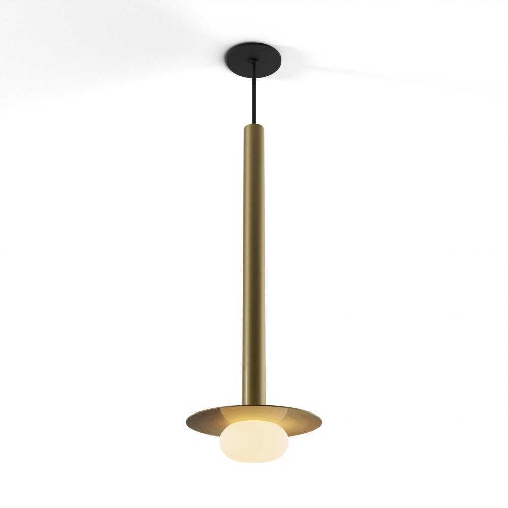 Combi Pendant 24" Single Unit Brass with Matte Black Canopy