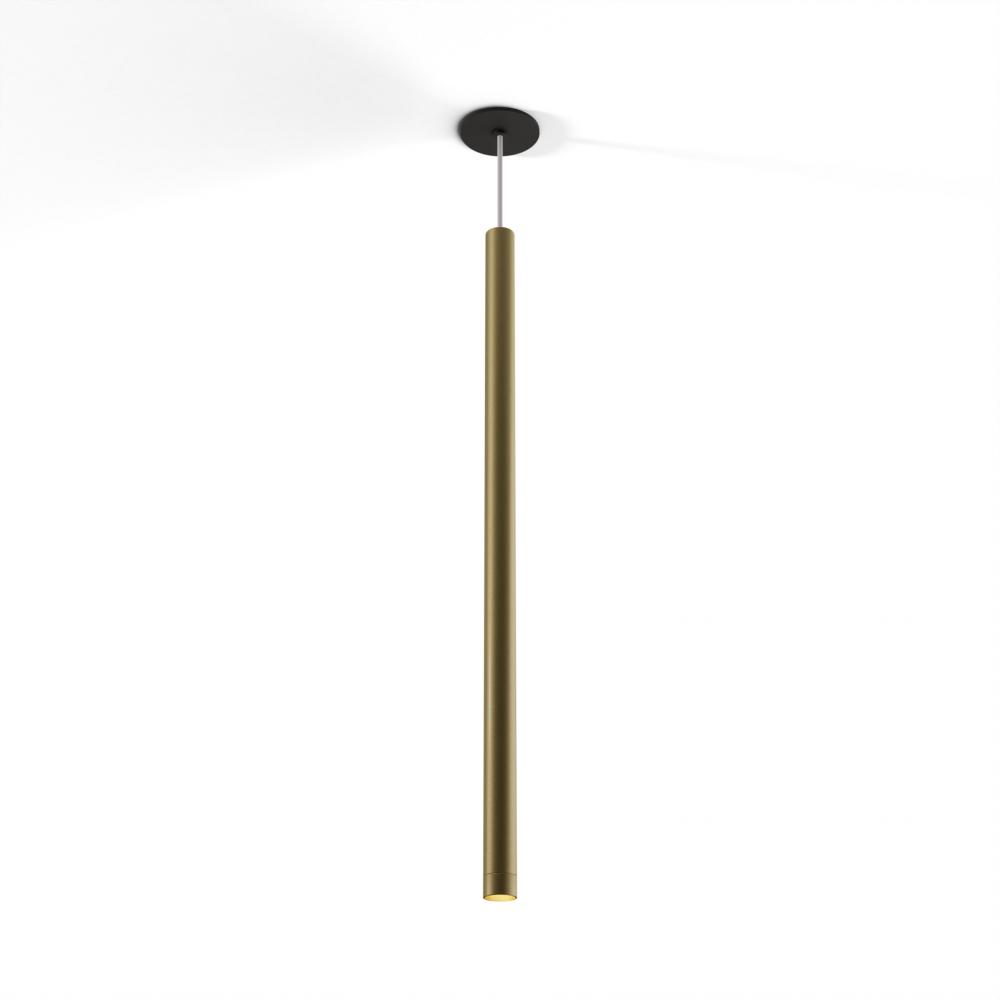 Combi Pendant 36" Single Unit Brass with Matte Black Canopy, Suspension / Flush Mount 2-in-1