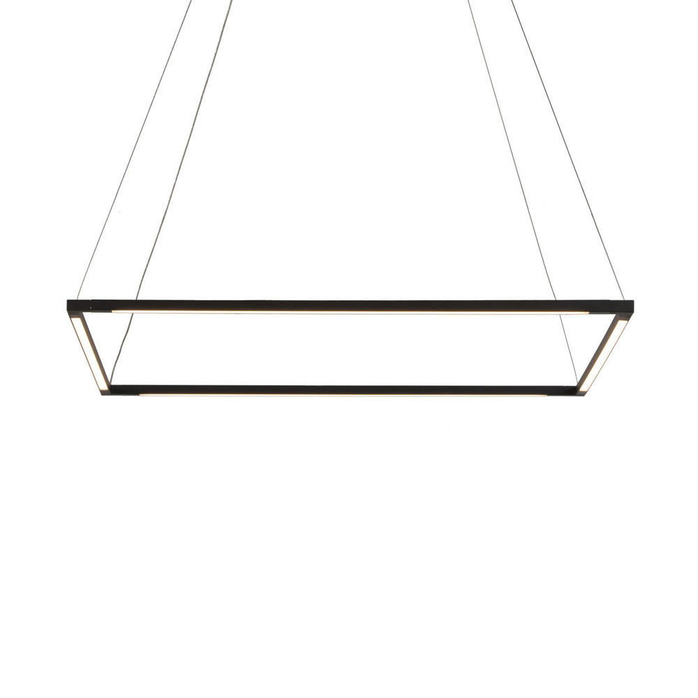 Z-Bar Pendant Medium Square, Soft Warm, Matte Black, 26" x 26"