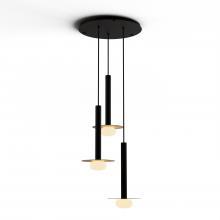 Koncept Inc CMP-C3-S-16-MTB+MBRS9+GLB - Combi Pendant 16" Circular 3 Combo Matte Black with Matte Black Canopy