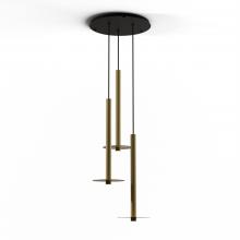 Koncept Inc CMP-C3-S-24-BRS+MBRS9 - Combi Pendant 24" Circular 3 Combo Brass with Matte Black Canopy