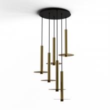 Koncept Inc CMP-C6-S-16-BRS+MBRS9 - Combi Pendant 16" Circular 6 Combo Brass with Matte Black Canopy